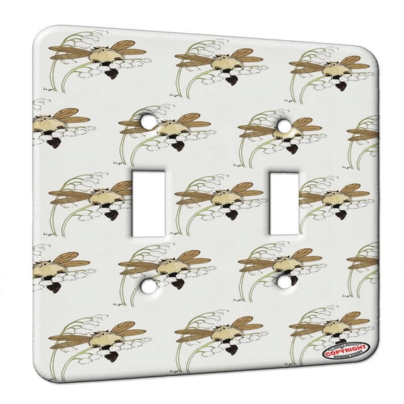 KuzmarK™ Double Gang Switch Wall Plate - Himalayan Kitty Fairy Fantasy Cat Modern Art by Denise Every