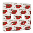 thumbnail image 1 of KuzmarK™ Double Gang Switch Wall Plate - Maine Coon Kitty and Mouse JOY Set Christmas Stocking Cat Modern Art by Denise Every, 1 of 1
