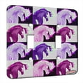 thumbnail image 1 of KuzmarK™ Double Gang Switch Wall Plate - Mustang with Flowing Mane Abstract Horse Electric Art by Denise Every, 1 of 1