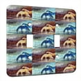thumbnail image 1 of KuzmarK™ Double Gang Switch Wall Plate - Palominos at Creek in Autumn Abstract Horse Pattern Art by Denise Every, 1 of 1