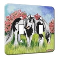 thumbnail image 1 of KuzmarK™ Double Gang Switch Wall Plate - Piebald Gypsy Cobs in Spring Horse Art by Denise Every, 1 of 1