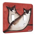thumbnail image 1 of KuzmarK™ Double Gang Switch Wall Plate - Two Sleek Sealpoint Kitties Abstract Cat Art by Denise Every, 1 of 1