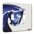 thumbnail image 1 of KuzmarK™ Double Gang Switch Wall Plate - Warmblood Sports Horse in Blue Abstract Horse Art by Denise Every, 1 of 1