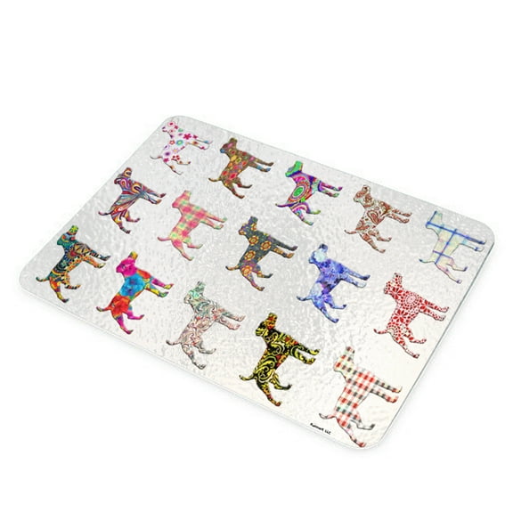 KuzmarK Glass Cheese Cutting Board 11"x7.75" - Golden Retriever Dog