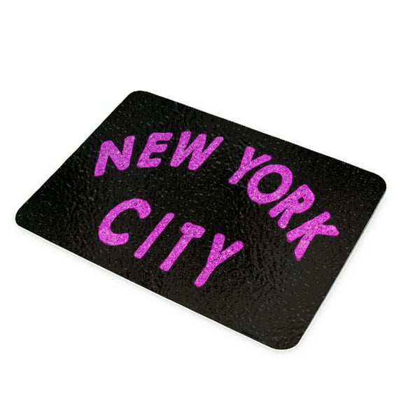 KuzmarK Glass Cheese Cutting Board 11"x7.75" - New York City Pink
