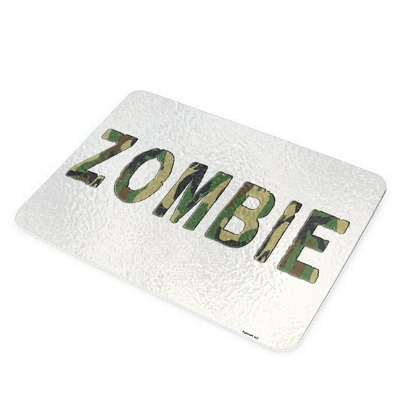 KuzmarK Glass Cutting Board - Zombie Camoflauge