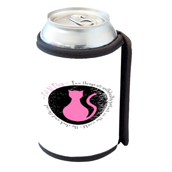 KuzmarK Insulated Drink Can Cooler Hugger - Cat At Play