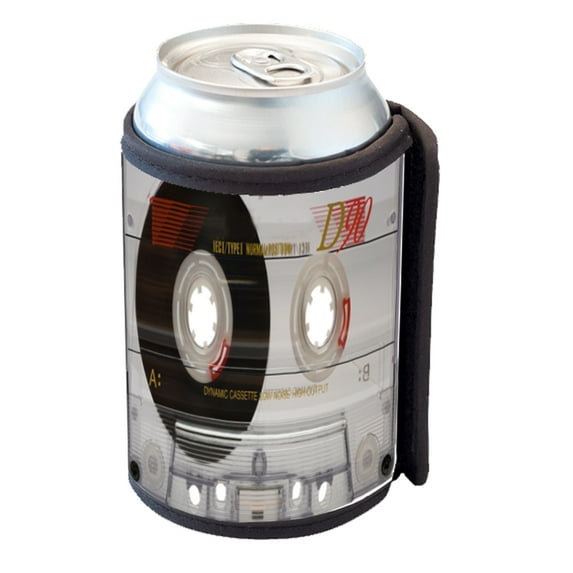 KuzmarK Insulated Drink Can Cooler Hugger - Old School Cassette Tape