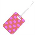thumbnail image 1 of KuzmarK Luggage Travel Bag Tag -  Purple  Peach Polka Dots, 1 of 2