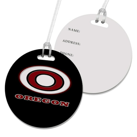 KuzmarK Luggage Travel Round Bag Tag - Oregon