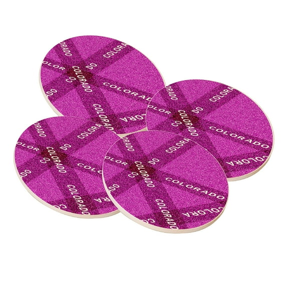 KuzmarK Sandstone Drink Coaster (set of 4) - Colorado Pink Pride
