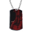 thumbnail image 1 of KuzmarK Silver Chrome Pendant Dog Tag Necklace - Classic Violin Chrome Dog Tag Necklace, 1 of 1