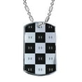 thumbnail image 1 of KuzmarK Silver Chrome Pendant Dog Tag Necklace - H is for Modern Pattern Art Chrome Dog Tag Necklace, 1 of 1