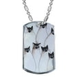 thumbnail image 1 of KuzmarK Silver Chrome Pendant Dog Tag Necklace - Seven Silly Siamese Kitties Art by Denise Every Chrome Dog Tag Necklace, 1 of 1