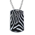 thumbnail image 1 of KuzmarK Silver Chrome Pendant Dog Tag Necklace - Zebra Chrome Dog Tag Necklace, 1 of 1