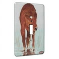 thumbnail image 1 of KuzmarK™ Single Gang Toggle Switch Wall Plate - American Bison Buffalo Calf Wading Wildlife Art by Denise Every, 1 of 1