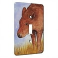 thumbnail image 1 of KuzmarK™ Single Gang Toggle Switch Wall Plate - American Bison Buffalo Calf Wildlife Art by Denise Every, 1 of 1