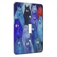 thumbnail image 1 of KuzmarK™ Single Gang Toggle Switch Wall Plate - Blue Kitties Stranger in Town Abstract Cat Art by Denise Every, 1 of 1