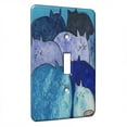 thumbnail image 1 of KuzmarK™ Single Gang Toggle Switch Wall Plate - Blue Meatloaf Kitties Abstract Cat Art by Denise Every, 1 of 1