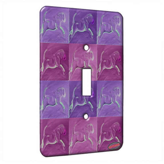 KuzmarK™ Single Gang Toggle Switch Wall Plate - Chinese Shar Pei Fawn Horsecoat Full Speed Ahead Dog Electric Art by Denise Every