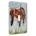 thumbnail image 1 of KuzmarK™ Single Gang Toggle Switch Wall Plate - Clydesdale at Work Draft Horse Art by Denise Every, 1 of 1