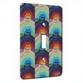 thumbnail image 1 of KuzmarK™ Single Gang Toggle Switch Wall Plate - Colorful Stacking Kitties Abstract Cat Pattern Art by Denise Every, 1 of 1
