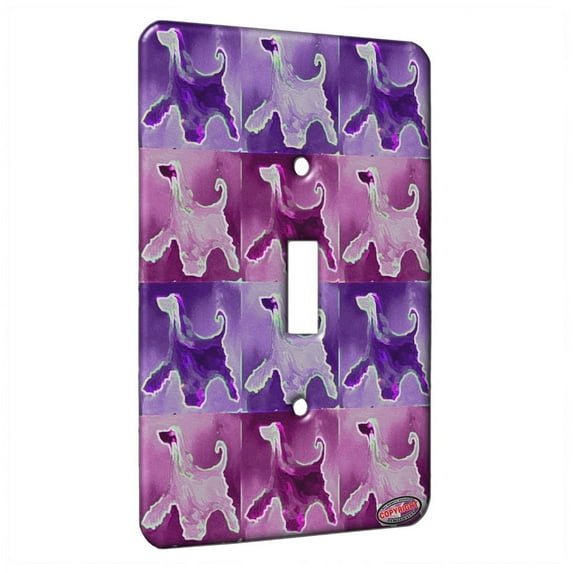 KuzmarK™ Single Gang Toggle Switch Wall Plate - Fawn Afghan Hound on Green Dog Electric Art by Denise Every