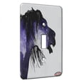 thumbnail image 1 of KuzmarK™ Single Gang Toggle Switch Wall Plate - Feisty Mustang in Purple Wild Horse Art by Denise Every, 1 of 1