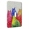 thumbnail image 1 of KuzmarK™ Single Gang Toggle Switch Wall Plate - Fiesta Polka Dot Kitties Abstract Cat Art by Denise Every, 1 of 1
