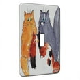 thumbnail image 1 of KuzmarK™ Single Gang Toggle Switch Wall Plate - Three Maine Coon Kitties Abstract Cat Art by Denise Every, 1 of 1