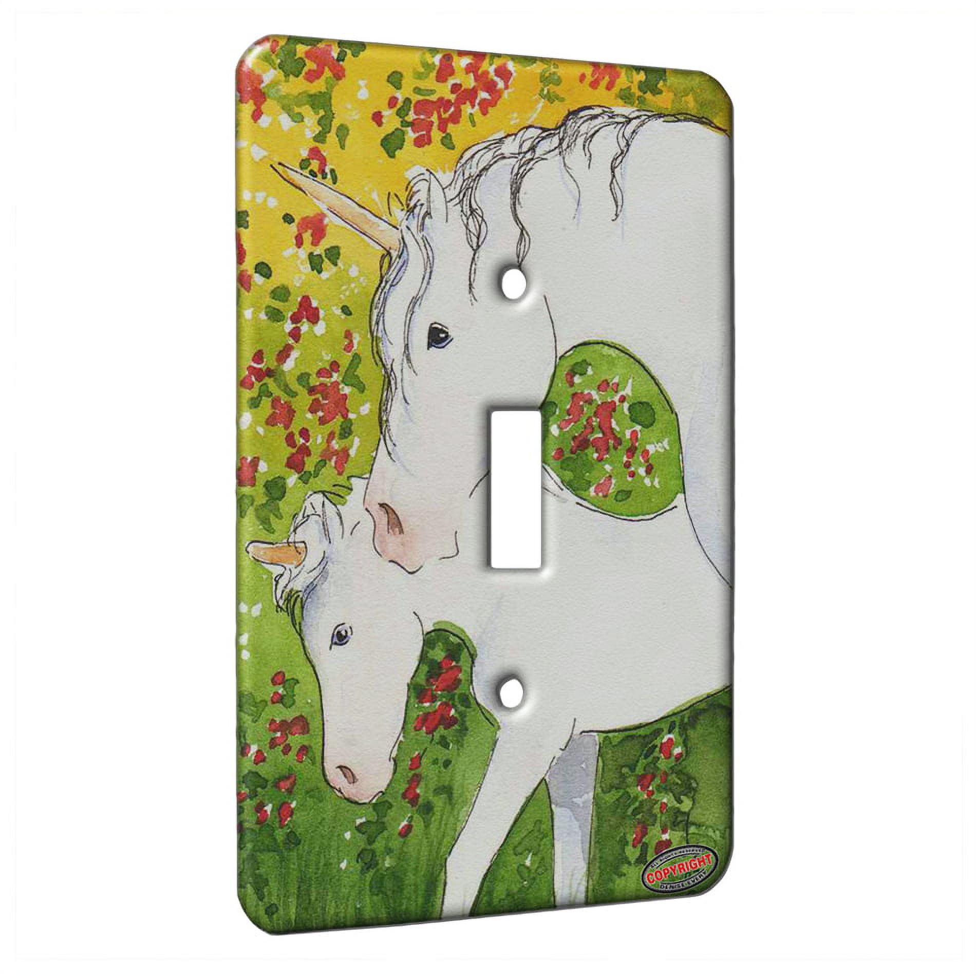 Mare & Foal Steel Outlet Plate Cover - Laser Cut, Black Wrinkle Finish, 3" X 6.25", Reversible