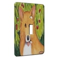 thumbnail image 1 of KuzmarK™ Single Gang Toggle Switch Wall Plate - Welsh Corgi with Cherries Art by Denise Every, 1 of 1