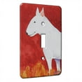 thumbnail image 1 of KuzmarK™ Single Gang Toggle Switch Wall Plate - White Bull Terrier with Autumn Colors Dog Art by Denise Every, 1 of 1