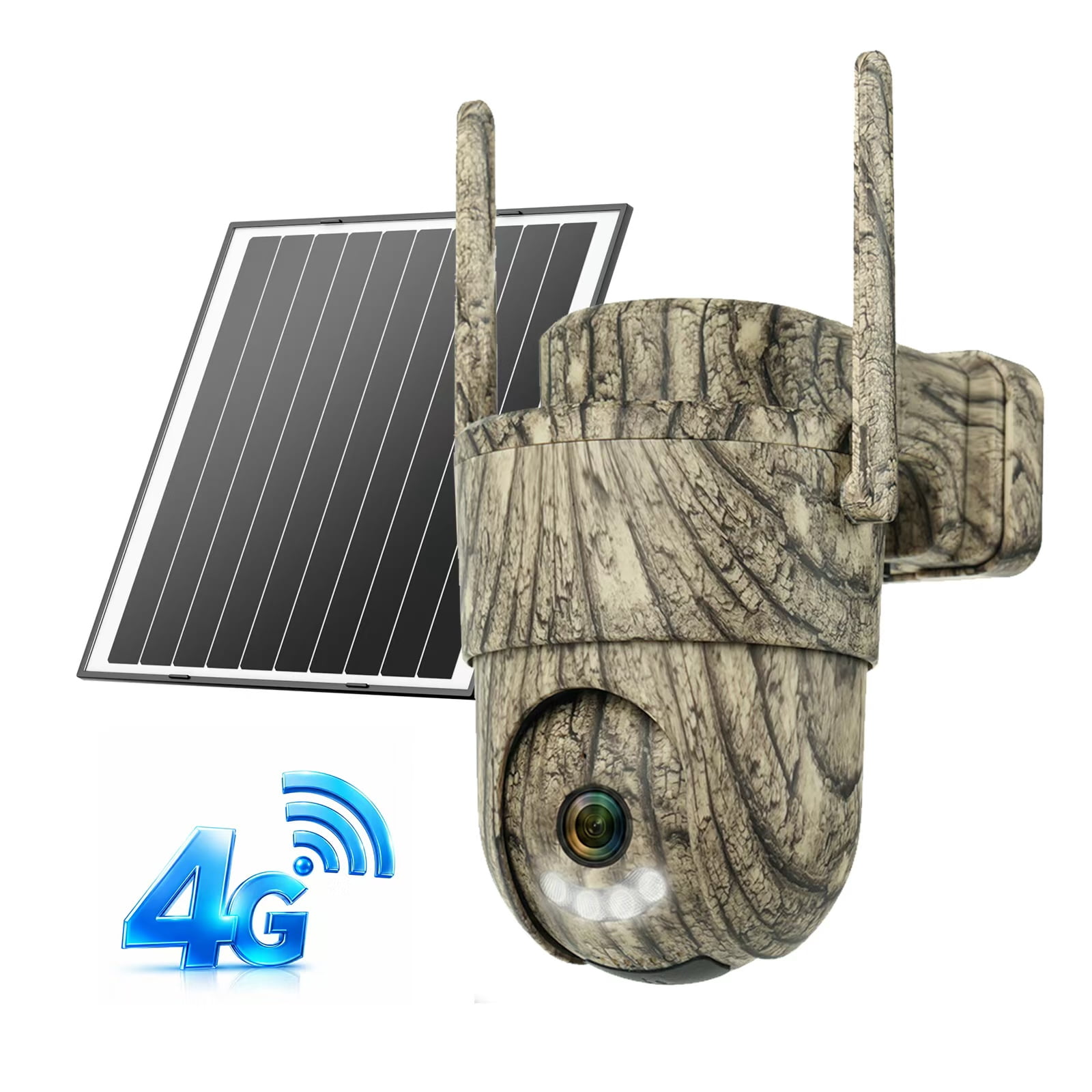 Kuzzukkz 4G LTE Solar Cellular Security Camera with 10W Solar Panel, 2K ...