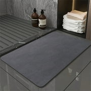 Kvago Diatomaceous Bath Mat Bathtub Fast Drying Non-Slip Shower Stone Super Absorbent Bathroom Floor Mat, Rectangle (16'' x 24'', Navy Blue)