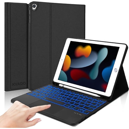 Kvago Magic Keyboard Style Track pad & Smart Backlit Keys for iPad 10.2 iPad Air 3 & iPad Pro 10.5 [Black]
