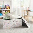 thumbnail image 1 of Kvell Foldable Collapsible Toy Storage Bin, Rainbow & Heart Design, Kids' Storage Chest, 1 of 7