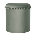 thumbnail image 1 of Kvell Pom Pom 15" Kids Storage Ottoman, Velvet Upholstery, Green, 1 of 8
