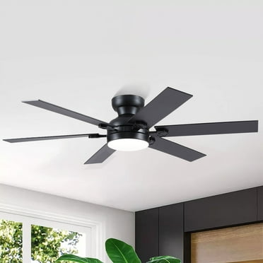 Kviflon 46" Black Ceiling Fan with LED Lights, Remote/App Control, Quiet DC Motor, Energy Efficient
