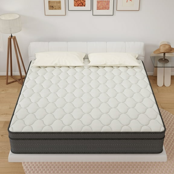 Kviwasha 12" King Foam Mattress - Hybrid Pocket Coils, Breathable Support, Medium Firm, Mattress in a Box, King Size