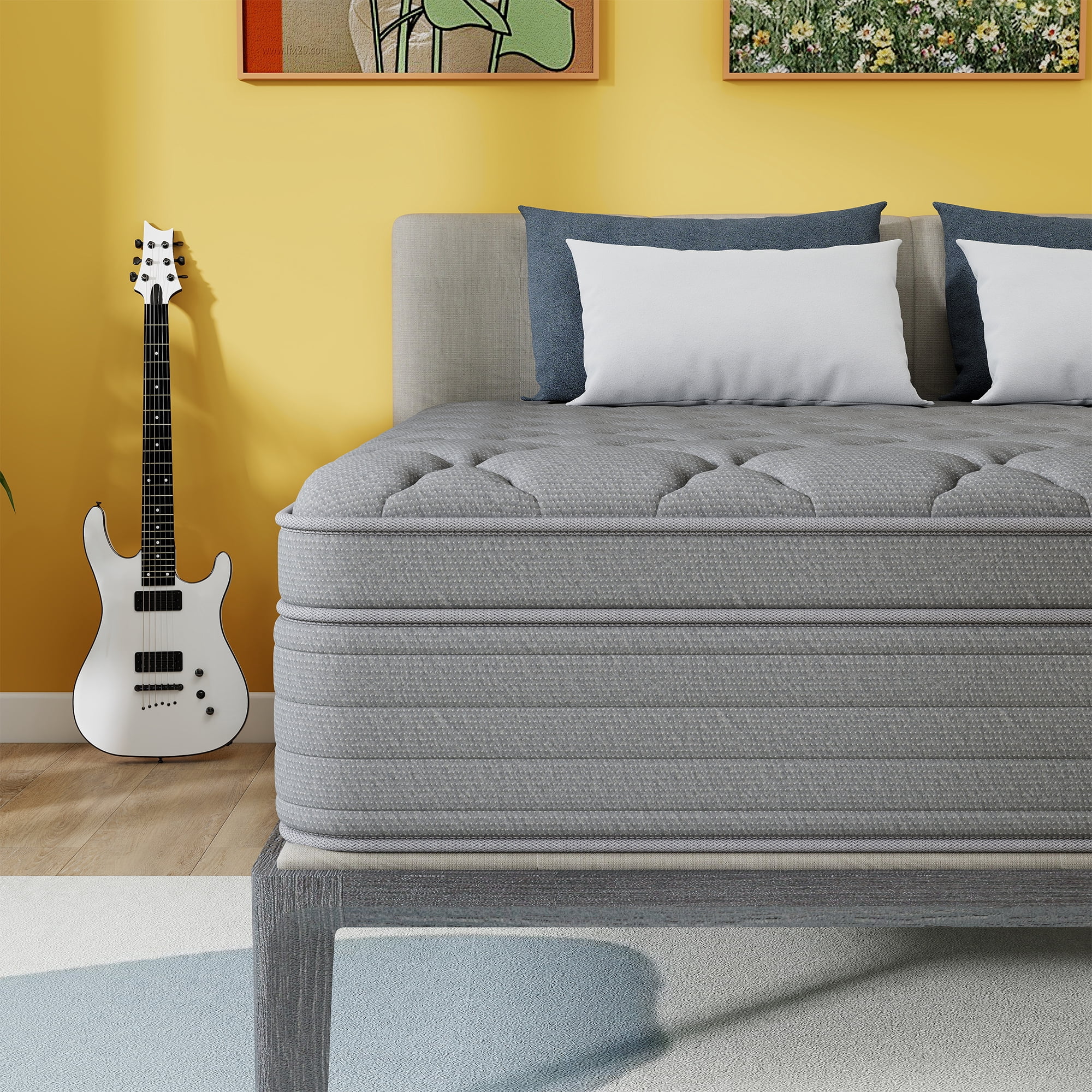 Kviwasha Full Mattress,14 inch Hybrid Gel Memory Foam Mattress in a Box , Medium Firm Support, Pressure Relief