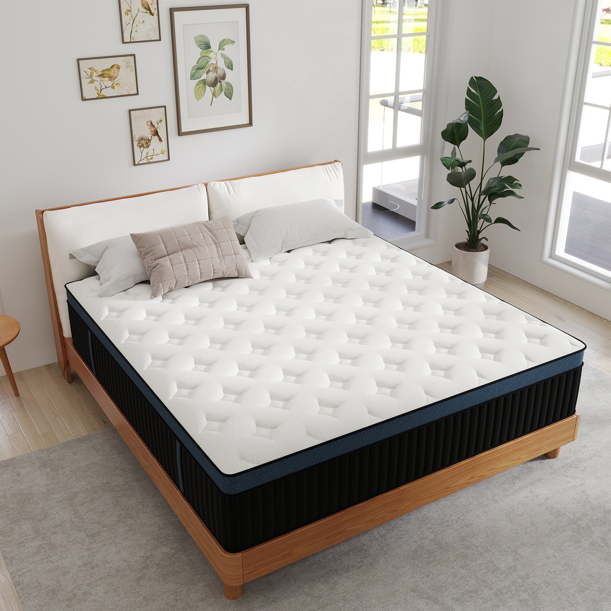 Kviwasha Queen Mattress 14 inch Memory Foam and Spring Hybrid