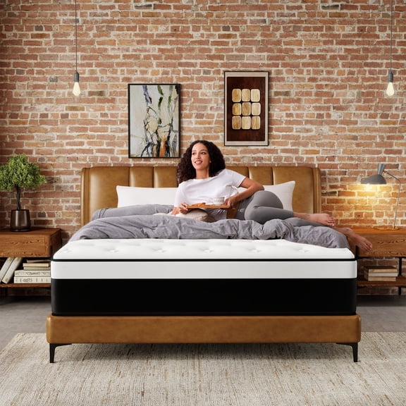 Kviwasha Twin Mattress 12 inch Hybrid Gel Memory Foam & Pocket Innerspring, Pressure-Relief, Medium Firm Mattress