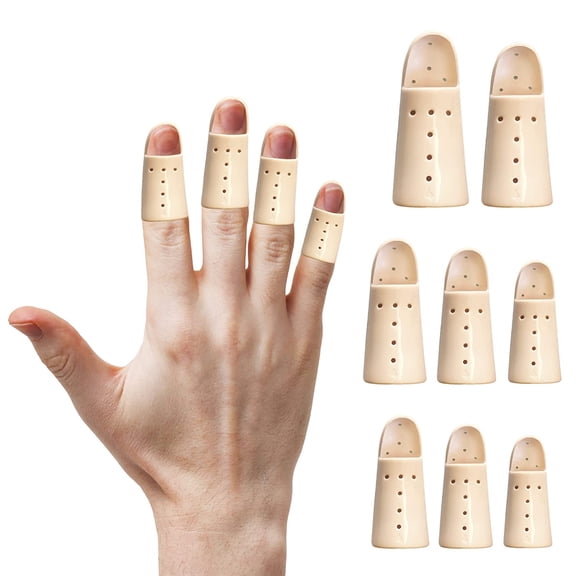 Kvmzazn Stax Finger Splints Lightweight, Breathable Mallet Finger Splint - Size 4 DIP 6.0 cm, Flesh Color, Sold per DZ