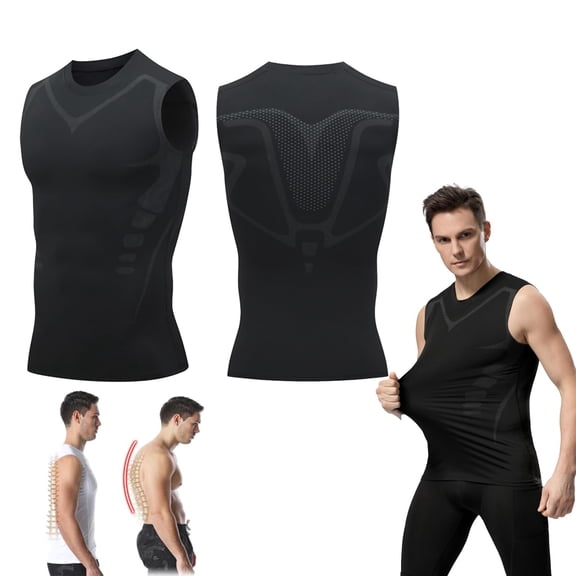 Kvmzazn Tourmaline Back Posture Corrector Vest for Men, Ionic Shaping