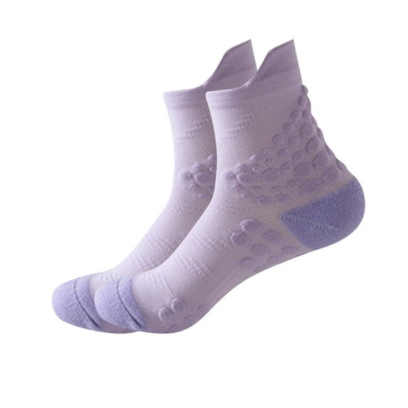 Kvture 1 Pair Of Elastic Compression Socks For Outdoor Sports Trail Running Cycling Ankle Socks Boat Purple Sock Free Size