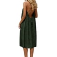 thumbnail image 1 of Kvture Backless Mini Cami Dresses Sleeveless Open Back Lounge Dress Flowy Summer Beach Vacation Sundress House Lounge Dresses Army Green, 1 of 6