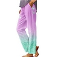 thumbnail image 1 of Kvture Beach Pants for Women Vacation Casual Boho Linen Pant Fashion Wide Straight Leg Lounge Trousers Mint Green XL, 1 of 5