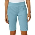 thumbnail image 1 of Kvture Bermuda Shorts for Women Slim Fit Straight Leg Stretch City Shorts Comfy Causal Pull On Short Pant with Pockets Blue M, 1 of 9