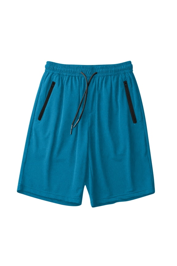 Big And Tall Athletic Shorts for Men Stretchy Drawstring Mesh Shorts Summer Lightweight Breathable Workout Shorts with Zipper Pockets Navy XXXXXL
